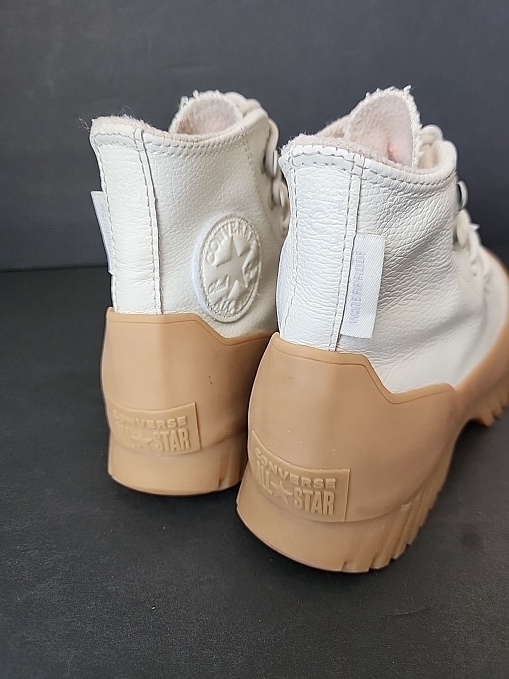 Converse Women's High-Top Platform Boots in Cream and Tan - Picture 5 of 8